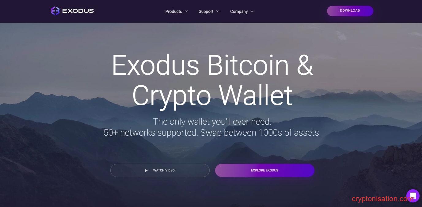 Главная страница Exodus Wallet